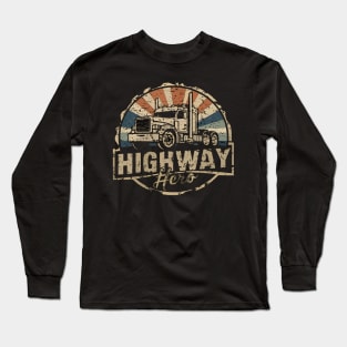 Retro Vintage Truck Driver Design For Men Trucker Long Sleeve T-Shirt